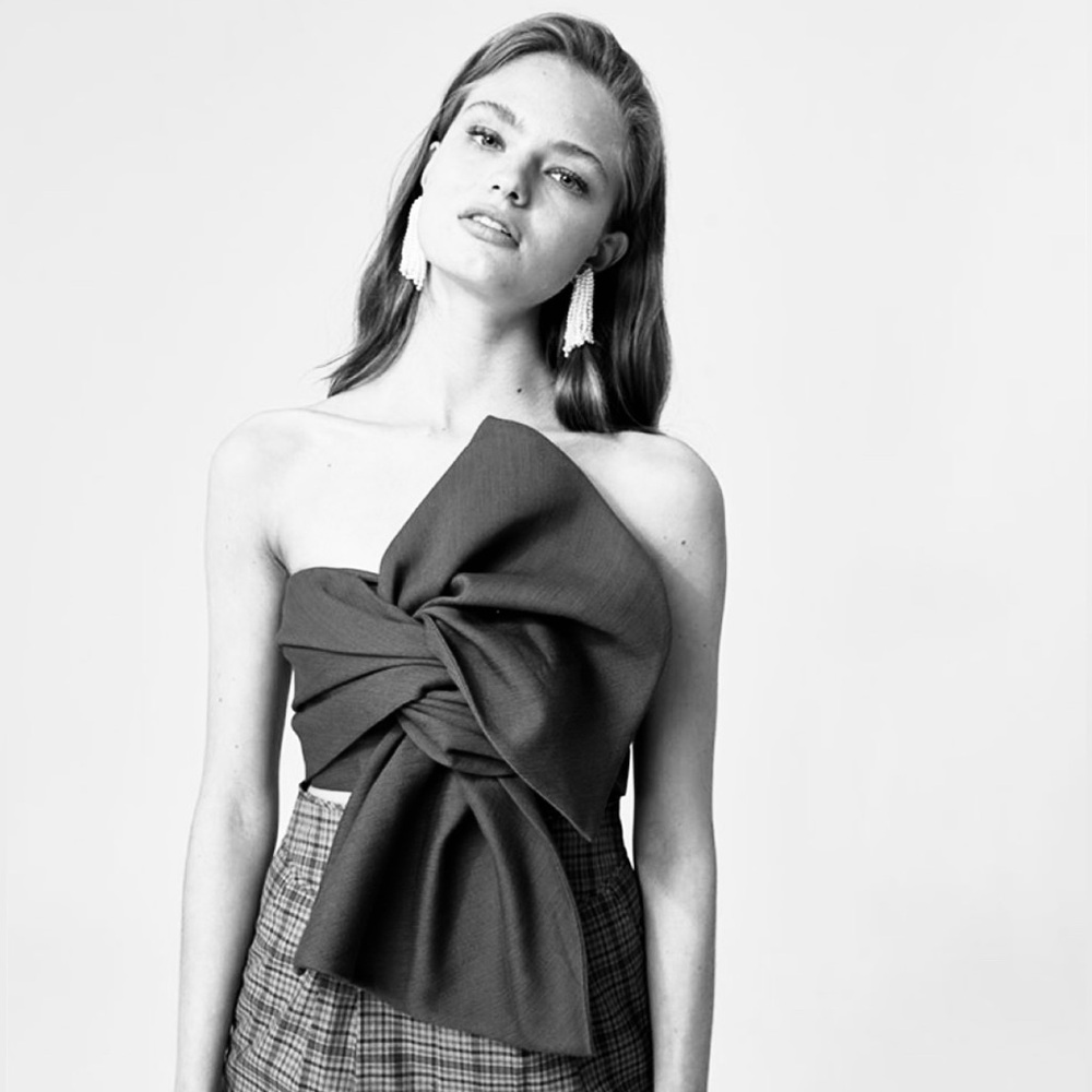 C/meo Collective Each Other Bustier Bow Top - xs